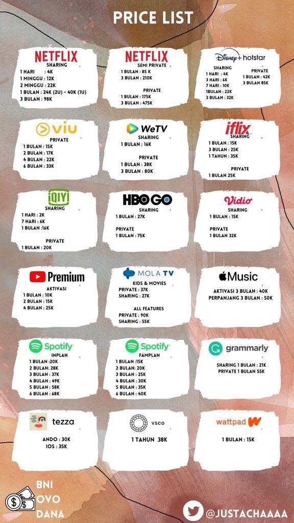 justachaaaa's tweet photo. @busifess hallo kak sini aku jual netflix 24k no vpn, spotify less bf &amp; app premium yang murah-murah lohhh✨😉

t. jual netflix we tv iflix viu grammarly hbo go vidio 
📌 fastrespon &amp; prosesnya cepet!
⚡️ bergaransi &amp; legal aman
🍿dm or wa for order!🧸
���testi on pinned! https://t.co/p00olzlymS