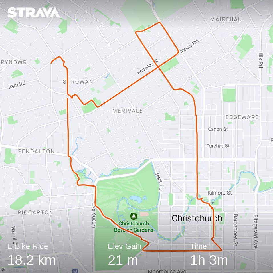 samuelmcneill's tweet photo. 18km almost entirely on cycleways - great way to putt putt around the city. Rutland Street cycleway pleasant &amp; can’t wait for completion near Columbo St in city centre @adamlines_  https://t.co/51L6DNyjUC https://t.co/WYRXmOMoUg