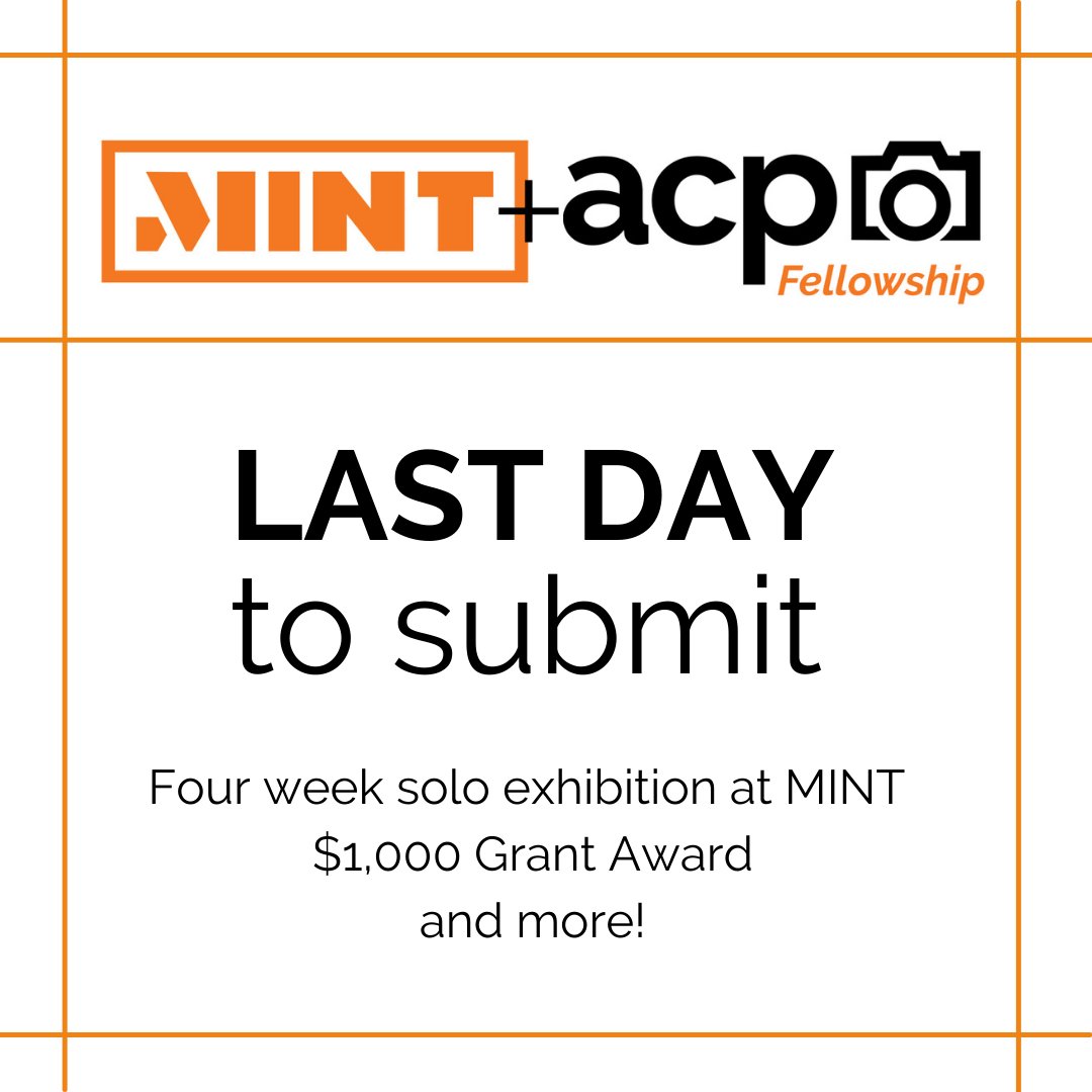 acpfest's tweet image. LAST DAY to enter the MINT + ACP Fellowship! 1 Atlanta-based emerging photographer will be selected by a jury for a four week solo exhibition at MINT, $1,000 stipend, and more!⁠

acpinfo.org/participate/20…

#acpfest #mintatl #callforphotography #atlantaartist #atlantaphotographer