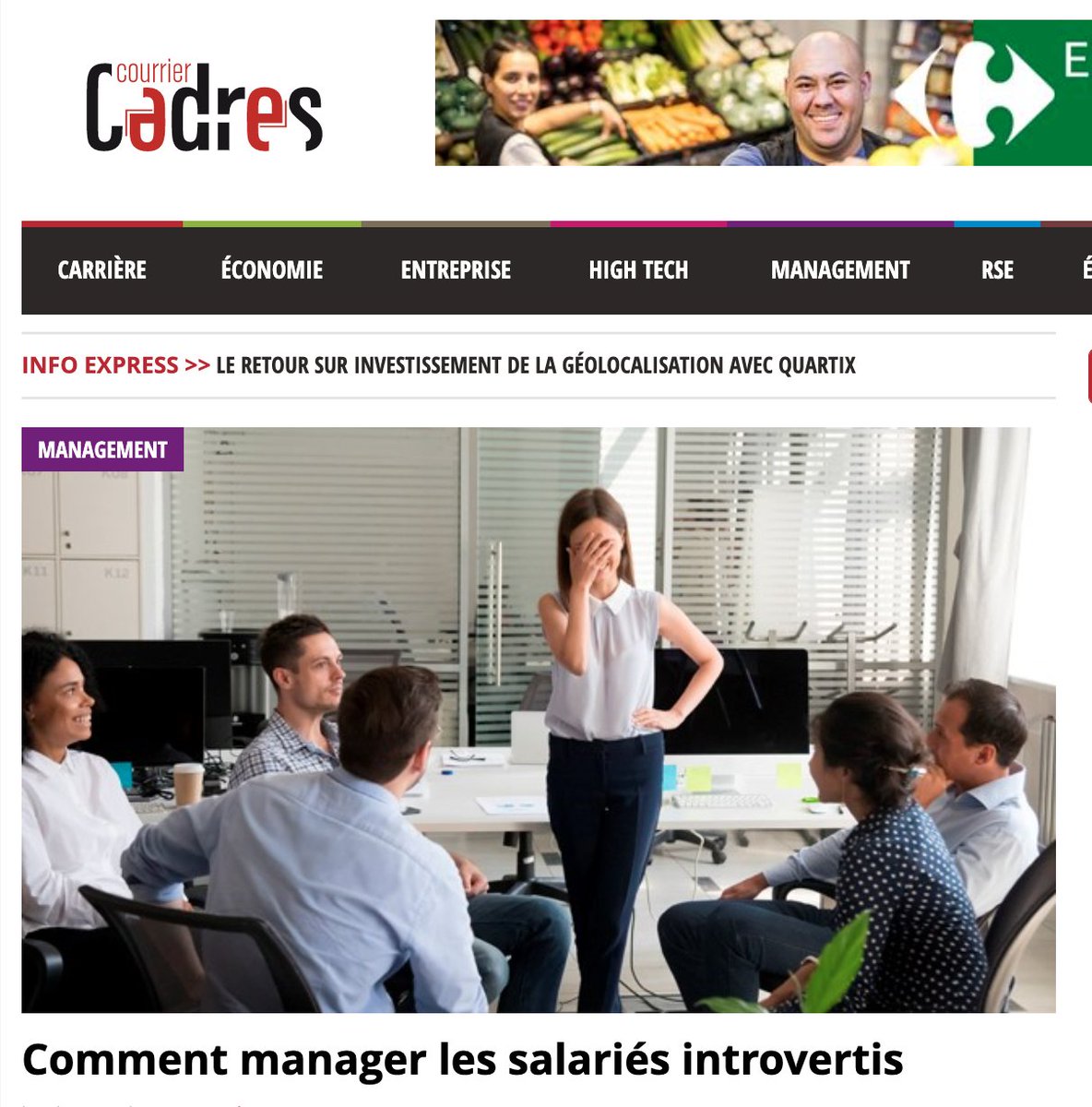 vduboucher's tweet photo. Merci à @courriercadres de m'avoir sollicitée pour évoquer les talents des #introvertis et partager quelques clés de #management pour leur permettre de donner le meilleur d'eux-mêmes 💪

https://t.co/XjZZPjpVxY https://t.co/LBb0WeMVg3