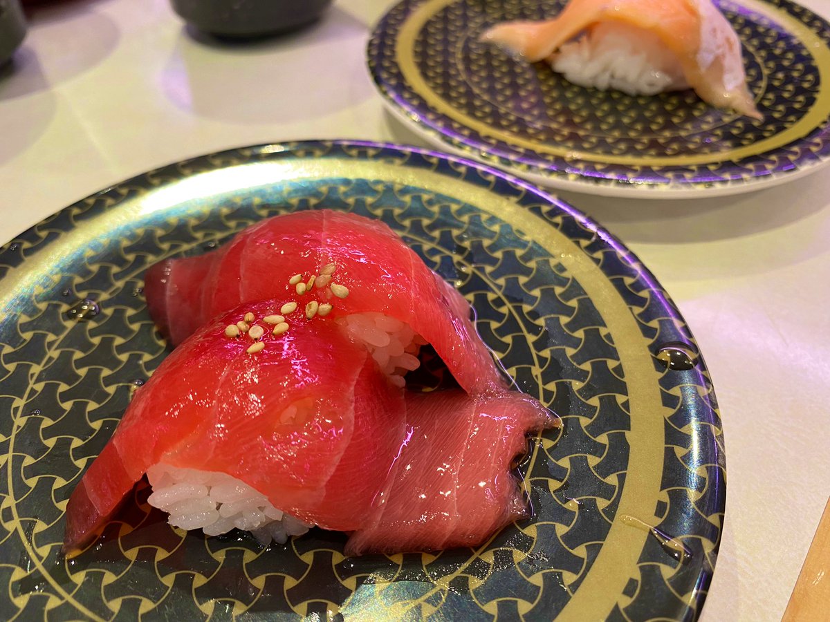 はま寿司❣️ オヤツで寿司🍣行ってきた。 シャリ半分にして沢山食べてきた😜😜 漬けマグロ好き🥰🥰 しか勝たん