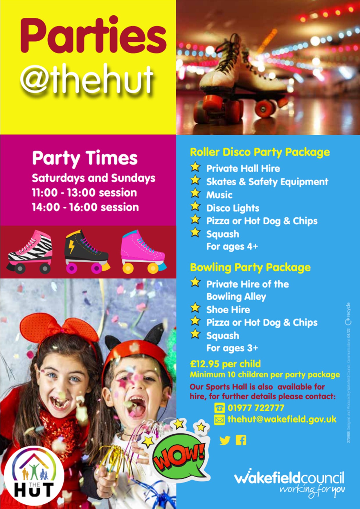 The Hut Airedale on X: We are now taking bookings for parties  @The_HutAiredale. Please contact us for more information or to book  @Expwakefield @Mywakefielduk #Party #Bowling #Rollerdisco   / X