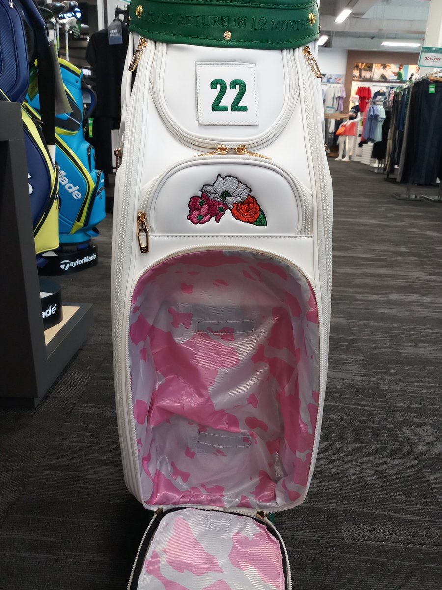 mstgolf's tweet photo. TaylorMade Season Opener Golf Bag is here. Masters Edition 🤩
Limited Quantities only.
#taylormade #seasonopener #limitededition #MSTGolf https://t.co/sxYDtveWHZ