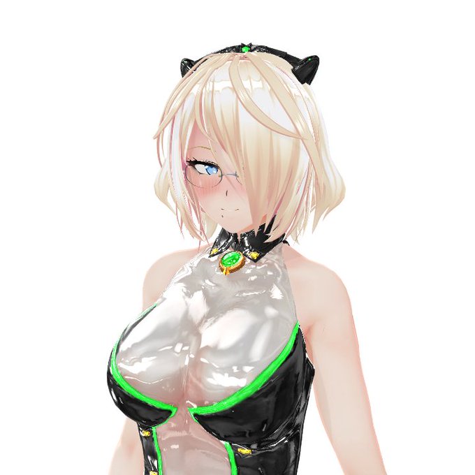 背中側のチェックでショートカットにされたデルタさん 