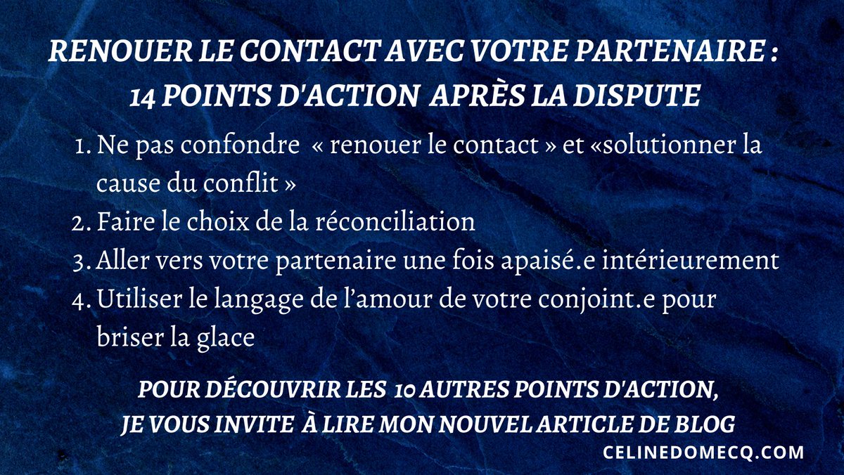 CelineDomecq's tweet photo. Que faire après une dispute ?
• Faut-il chercher à rétablir la communication avec son partenaire ?
• Comment faire pour briser la glace ?
Découvrez 14 points d’action pour renouer le contact avec votre compagnon ou votre compagne.
👉 https://t.co/LeU3x5MkxQ
#colere #amour https://t.co/92LZzfdNsa