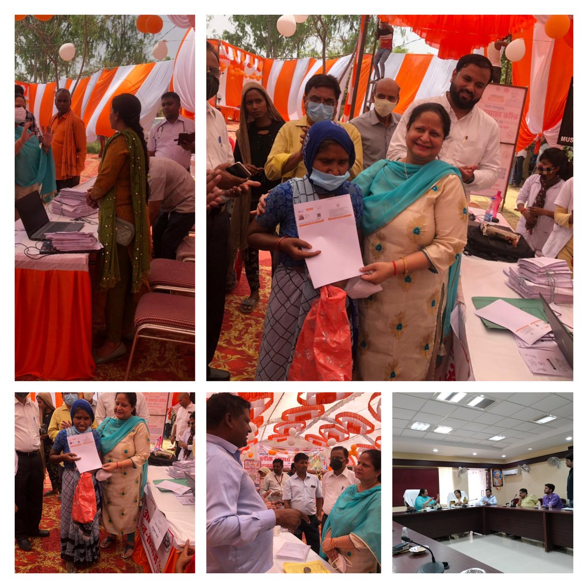 Smt Sangeeta singh, CEO-AB PM-JAY UP visited CHC musafirkhana-Amethi, where ,#Ayushmanhealthmela was organized during #AzadiKaAmritMahotsav. CEO interacted with beneficiaries and distributed live #Ayushmancards. EHCPs workshop was also organised where she addressed their queries.