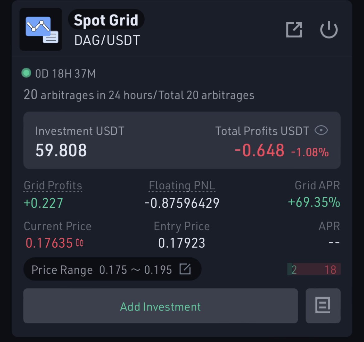 OptimasPrimeTNT's tweet photo. My $dag bots building nicely started with 130 dollars between the pair of them
I’m pretty bullish on @Conste11ation hoping to build up some funds to create a node
#nodlife #daytrading https://t.co/Jp8g26rTnH