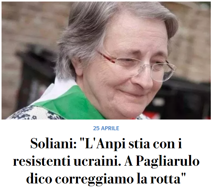 BimbePeppe's tweet photo. Non tutti nell'Anpi sono d'accordo con la linea di Pagliarulo su #Ucraina.
#Soliani (vicepresidente): "Anpi stia con i residenti ucraini. Bisogna correggere la rotta."

Così è se vi pare. https://t.co/8Hx3NZejcU