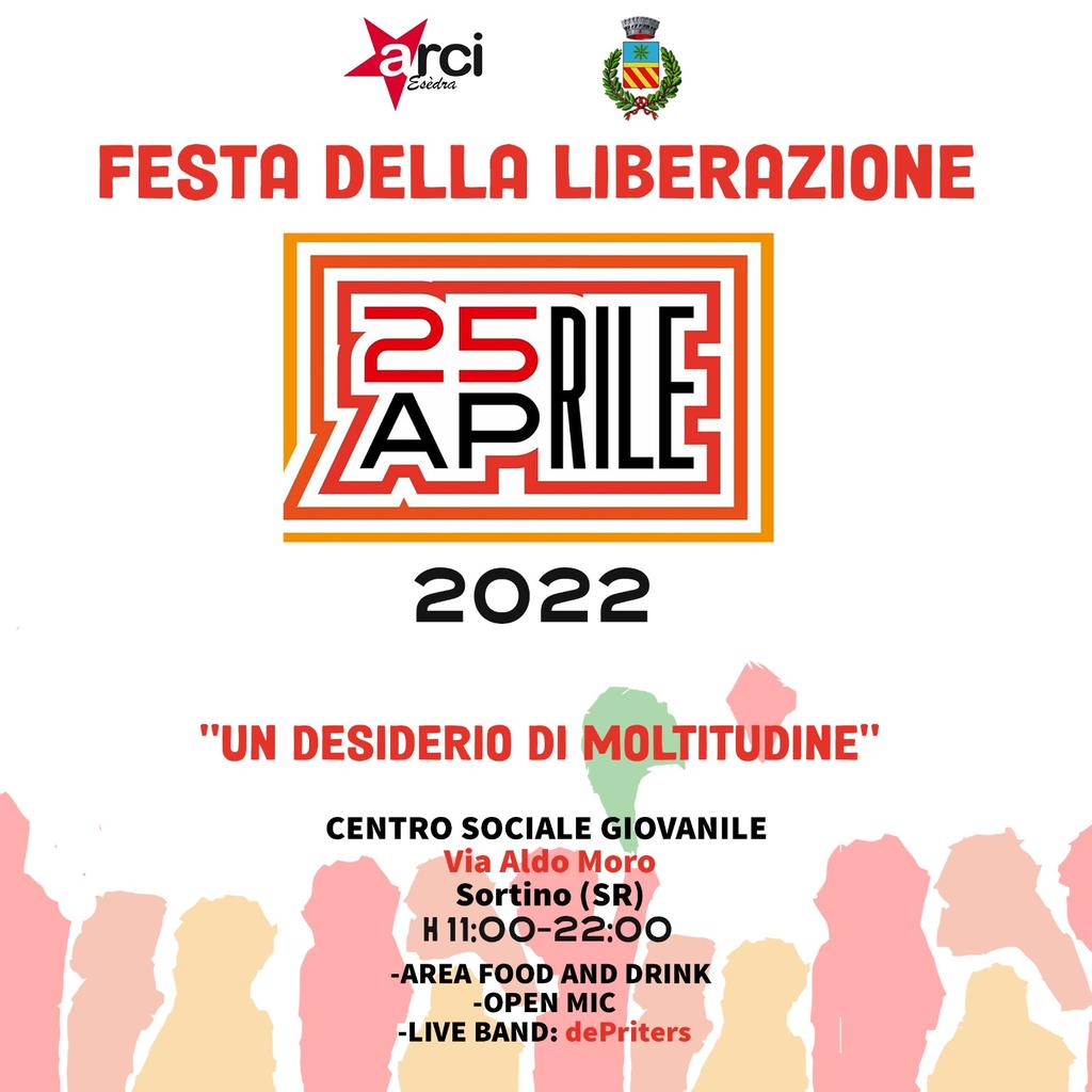 arciesedra's tweet photo. FESTA DELLA LIBERAZIONE 2022 - Un desiderio di moltitudine

🗓️ Lunedì 25 aprile
📍Centro Sociale Giovanile, Via Aldo Moro – Sortino (SR)
🕰️Dalle ore 11:00 alle ore 22:00 https://t.co/qBVzT21Ann