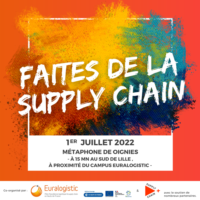 SUPPLY CHAIN + et Pôle Euralogistic vous convient à la fête de la Supply Chain le 1er juillet 2022 au Métaphone de Oignies.
 
S’inscrire ici : euralogistic.com/fr/evenements/…