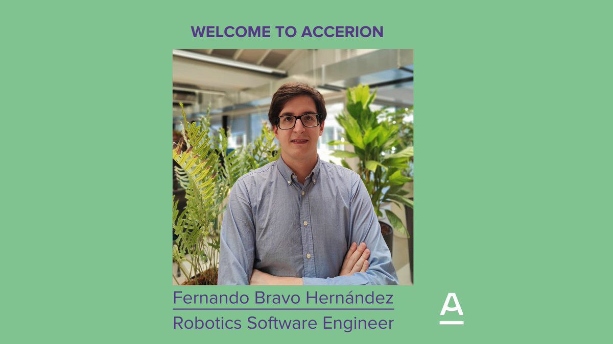 We’re growing again! Today we welcome Robotics Software Engineer Fernando Bravo Hernández to the Accerion team! #mobilerobots #industrialautomation #roboticsengineer
