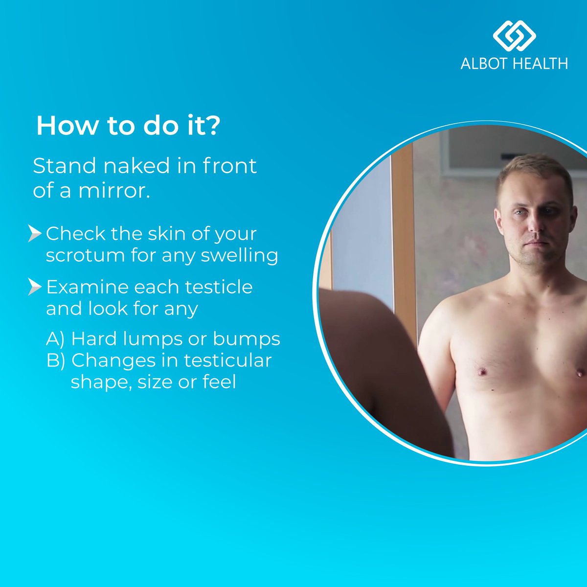 AlbotHealth's tweet photo. Regular testicular self- exams can make you aware of any problem at an early stage. It doesn't come with any risks and is considered a healthy practice. 

#BeSelfAware #AlbotHealth #EarlyDetectionSavesLives #testicularcancer #testicular #menshealth #DidYouKnow https://t.co/1XQNjhleb4