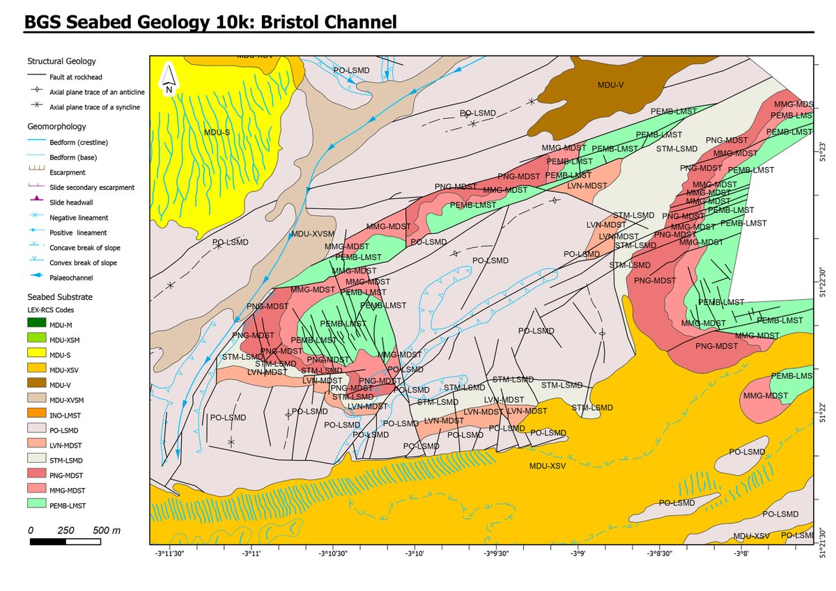 BritGeoSurvey's tweet photo. New combined bedrock, sediment, bedrock structure &amp; seabed geomorphology maps are available under the fine-scale maps section of the Offshore GeoIndex and are designed to be viewed at 1:10 000 scale or online as downloadable shapefiles.

Learn more here:
https://t.co/J88qq1qKG1 https://t.co/Loyfk8YJWQ
