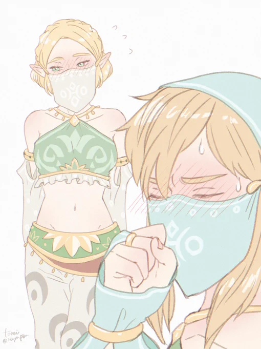 ゼルダ姫の淑女服姿を直視できないリンク#Zelda #BreathoftheWild 