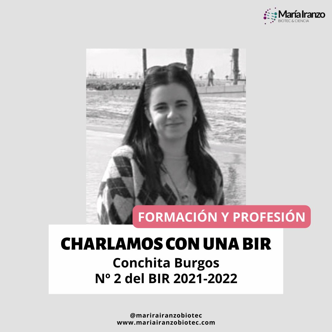 MariaIranzoBio's tweet photo. ¡Esta semana el nuevo post adquiere forma de entrevista! ¿Quién es nuestra invitada? Conchita Burgos, la número 2 del #BIR 2021-2022.  ¿Qué quiere contarnos? ¡Sigue leyendo!
https://t.co/Ed0b6aJ5jl
#BiologoInternoResidente https://t.co/jipJDuMlZt