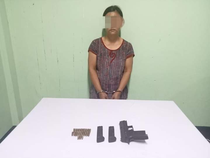 Nyaung Doe Tain, a resident of Area 5, Nyaung Pin Thar ward, Sagaing's Kalay township, was abducted by SAC terrorists along with weapons, on the evening of April 19, accusing her of having connection to PDF.  #2022Apr20Coup #WhatsHappeningInMyanmar