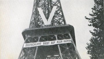 Немецкие нацисты устанавливали знак V в оккупированных городах, как знак своей победы
