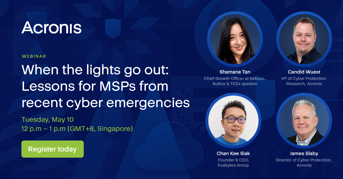 Shamane (@shamanetan) on Twitter photo Looking forward to giving a special keynote at the upcoming <a href="/Acronis/">Acronis</a>'s event! Join me in this session: "When the lights go out: lessons from recent cyber emergencies." RSVP here: promo.acronis.com/Lessons_for_MS…
#cybersecurity #lessons #cybermayday #cyberattack #cybercrisis #infosec #MSP Looking forward to giving a special keynote at the upcoming <a href="/Acronis/">Acronis</a>'s event! Join me in this session: "When the lights go out: lessons from recent cyber emergencies." RSVP here: promo.acronis.com/Lessons_for_MS…
#cybersecurity #lessons #cybermayday #cyberattack #cybercrisis #infosec #MSP