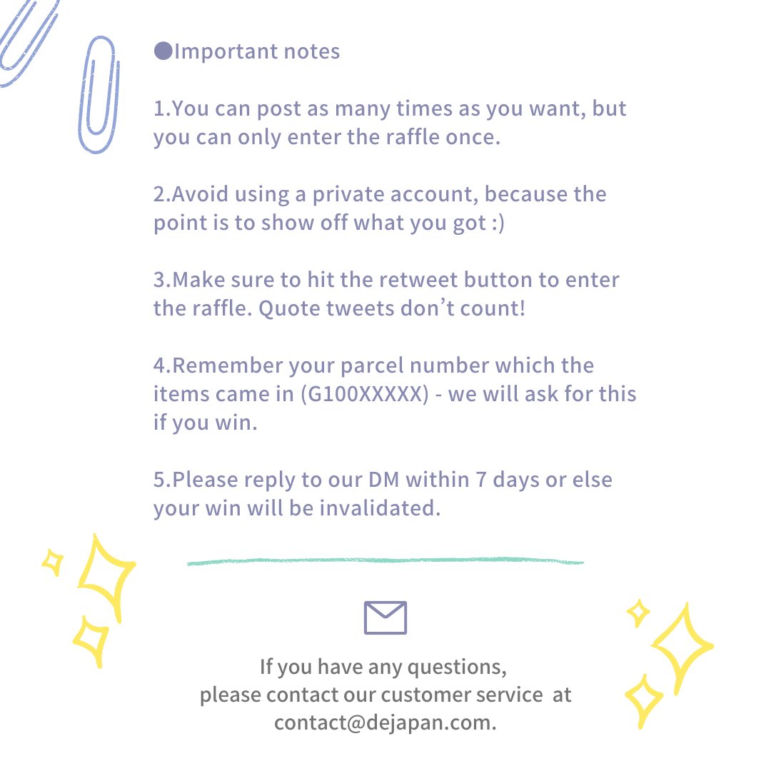 DEJAPAN_Global's tweet photo. Hi DEJAPAN Fans!

DEJAPAN is running a special raffle event!!!
We are excited to see everyone showoff their items :)

Don't forget to put the hashtag: #DEJAPANshowoff https://t.co/oztUWCTO8R
