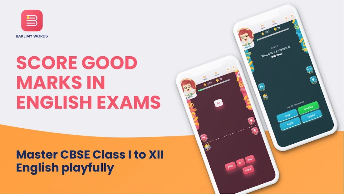 Learning English was never so much fun before!
Do you want to prepare for English subject for your upcoming CBSE Exams or for your TOEFL or IELTS tests? Don’t you want to learn English in a playful way? - Download Bake My Words Now
#English #language #Exams #CBSE #LearnEnglish