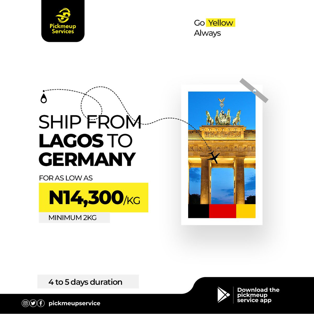 Pickmeupservice's tweet photo. Ship seamlessly with the Pickmeup Services App.

Ship from Nigeria to over 230 countries.

Download the Pickmeup Services App on Google playstore.
For more information : Contact 08120309046, 08124912764

#pickmeupservices #logisticssolutions #pickmeupservicesApp https://t.co/leUQXEU9ob