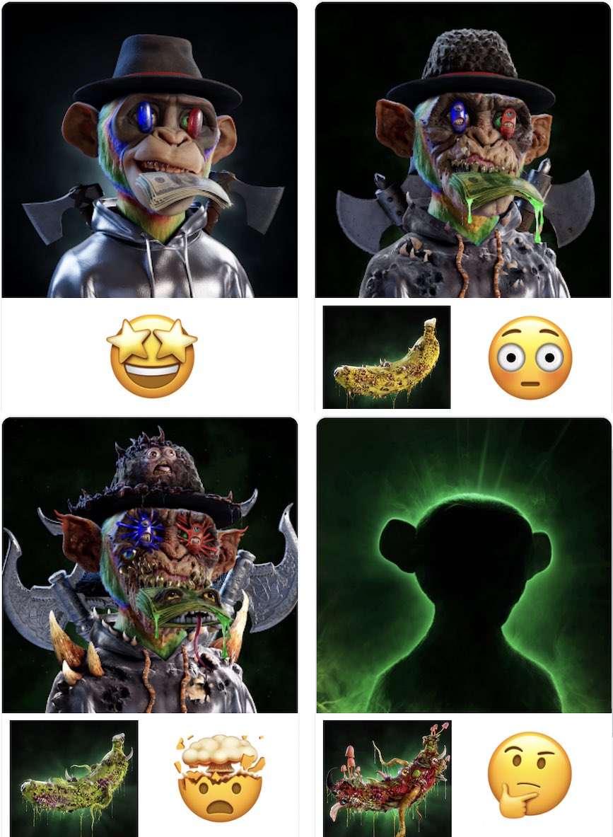 OMG! my PAP was already amazing but after being infected by level 1 &amp; level 2 bananas, it’s off the charts!🚀 it’s hard to imagine what an infected level 3 banana would produce?!!!🤔 Come on <a href="/PrimeApePlanet/">PRIME PLANET</a> Everyone wants to see!!!! 😜 #PRIMEAPEPLANET #amazingart #NFTCommunity