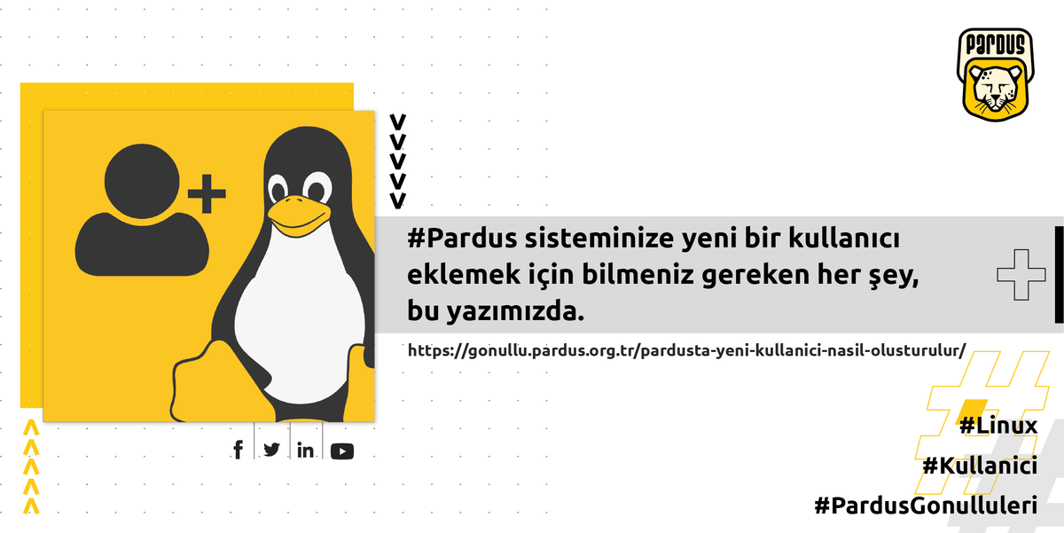PardusKurumsal's tweet photo. #Pardus sisteminize yeni bir kullanıcı eklemek için bilmeniz gereken her şey, bu yazımızda👇
https://t.co/U08z1SEpTu
#Linux #Kullanici #PardusGonulluleri @TubitakUlakbim https://t.co/vcPoYFGrSh