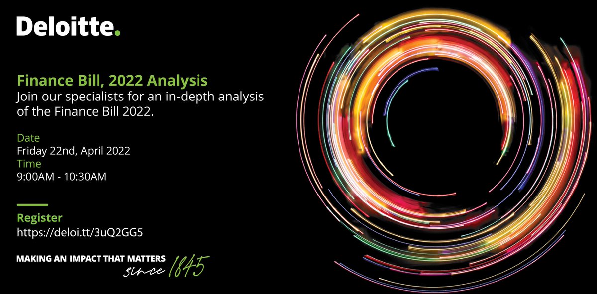 DeloitteKenya's tweet photo. Join our experts as they break down the proposed amendments to the various statutes in the Finance Bill, 2022, and analyze how these impact businesses, taxpayers, and the public at large. Register here: https://t.co/aszAGhae5Q

#BudgetKe2022 #GrowthInUncertainTimes #Budget2022Ke https://t.co/A4YxyGs5JI