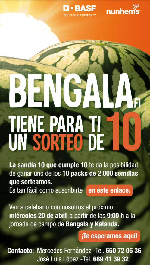 RevistaMercados's tweet photo. ¡Buenos días!🌞 
#FelizMiércoles

Hoy @BASF_AgroES organiza una jornada de campo para conocer más sobre #Bengala y #Kalanda 🍉

Además sortea packs de 2000 semillas 🤞

¡Empezamos! 
https://t.co/GDgO9xyzrn https://t.co/sxJHUbo9sP