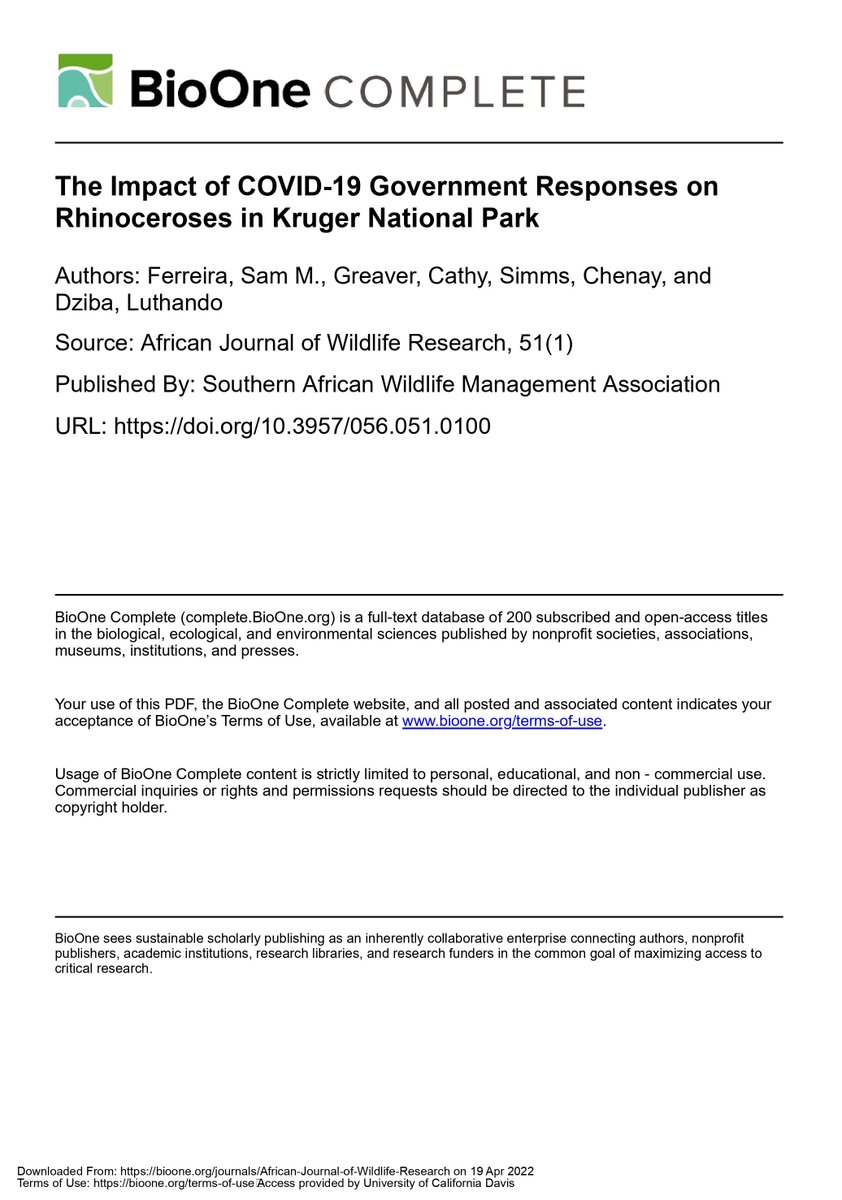 Rhino poaching decreased during lockdown but population continues to decline 🦏
acrobat.adobe.com/link/review?ur…