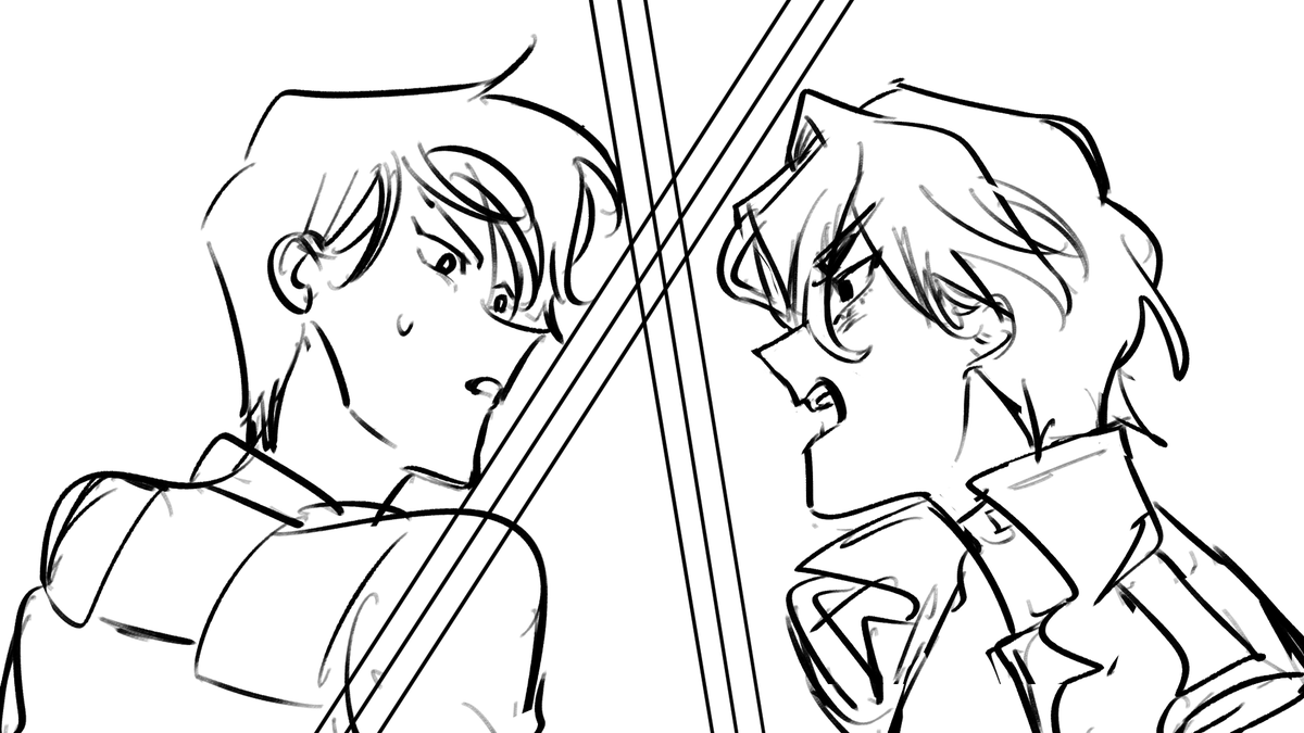 working on a thing and gotta say this is the nicest looking yjh and kdj ive ever drawn 
