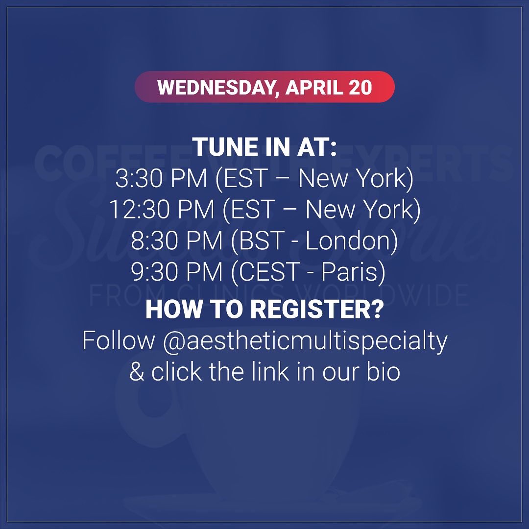 LIVE TODAY 🇬🇧💉🌍 for AMS @amwcconference with <a href="/drcetto/">Fabián Cetto</a> discussing patient treatment planning and follow-up 💯 join us later by clicking the link in AMS bio @aestheticmultispecialty ♾
1230 LA 🇺🇸
1530 NYC 🗽
2030 UK 🇬🇧
0030 Dubai 🇦🇪