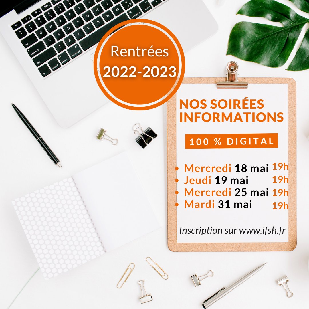 IFSH_Formations's tweet image. [Soirée Information IFSH] ⁉️Vous réfléchissez à votre orientation ou à votre reconversion ? Venez nous rencontrer durant le mois de mai ! 

Pour vous inscrire : ifsh.fr/evenements 

#IFSHFormation #Naturopathie #IFSH #InstitutFrançaisdesSciencesdelHomme #Cursus #Naturopathe