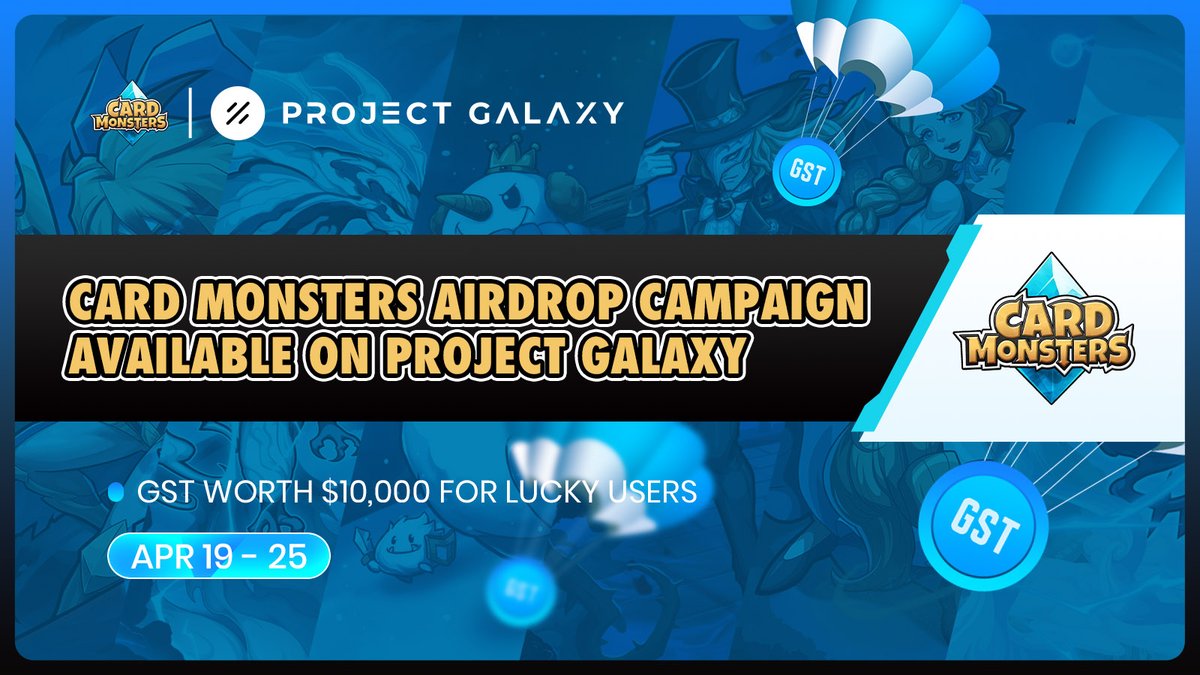 Card Monsters (@cardmonsters1) on Twitter photo 👾#CardMonsters #Airdrops Campaign available on <a href="/ProjectGalaxyHQ/">Now Galxe (Previously Project Galaxy)</a> is started! Finish the #Gleam tasks to win rare $GST rewards!
#GameFi #NFT #BSC #BinanceNFT #Giveaways
🔗Gleam Link: gleam.io/competitions/9…
⏰Time: April 19th-25th
✍Mint OAT ON GALAXY: galaxy.eco/cardmonsters/c… 👾#CardMonsters #Airdrops Campaign available on <a href="/ProjectGalaxyHQ/">Now Galxe (Previously Project Galaxy)</a> is started! Finish the #Gleam tasks to win rare $GST rewards!
#GameFi #NFT #BSC #BinanceNFT #Giveaways
🔗Gleam Link: gleam.io/competitions/9…
⏰Time: April 19th-25th
✍Mint OAT ON GALAXY: galaxy.eco/cardmonsters/c…