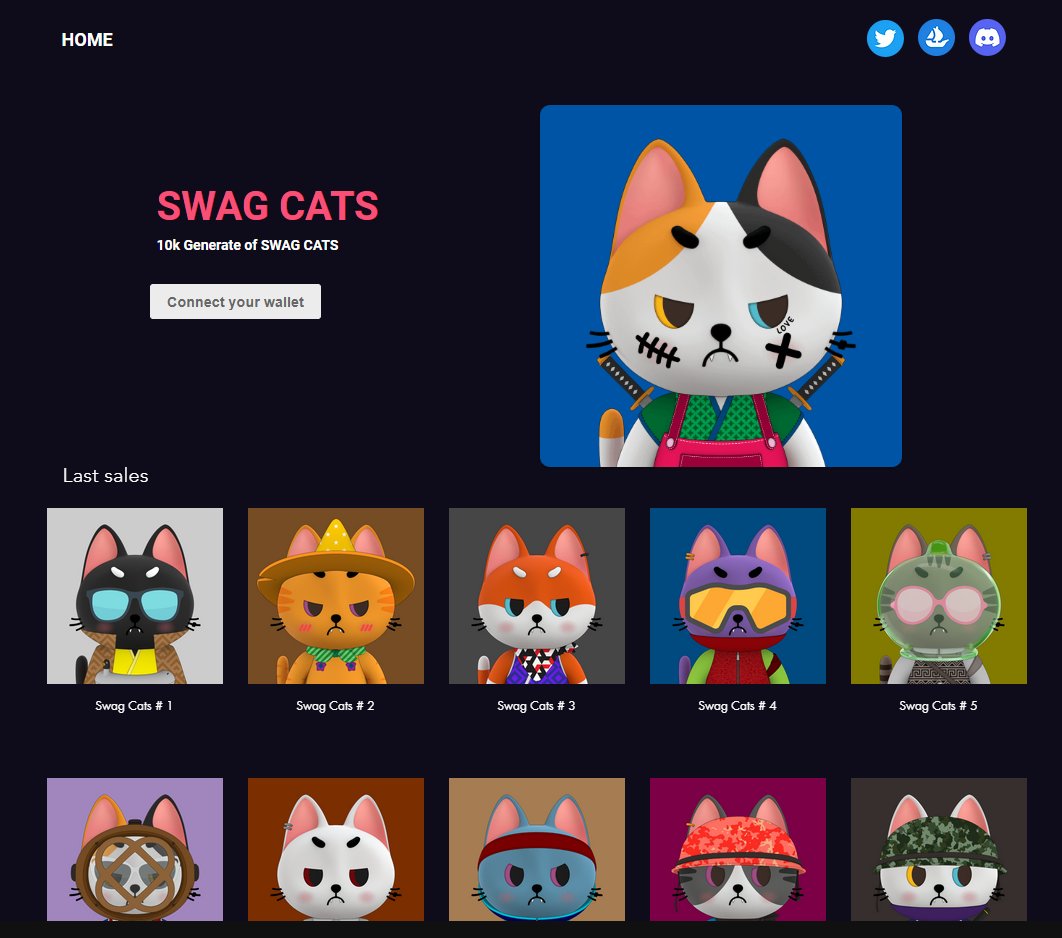 Welcome everyone to be Swag Cats Fam!😻😻

Mint your Swag Cats here 👉swagcats.xyz

Price : 3 MATIC 🪙🪙🪙

See collection here 👉opensea.io/collection/swa…

🫶PS.
A portion of the proceeds will give to animal shelter.