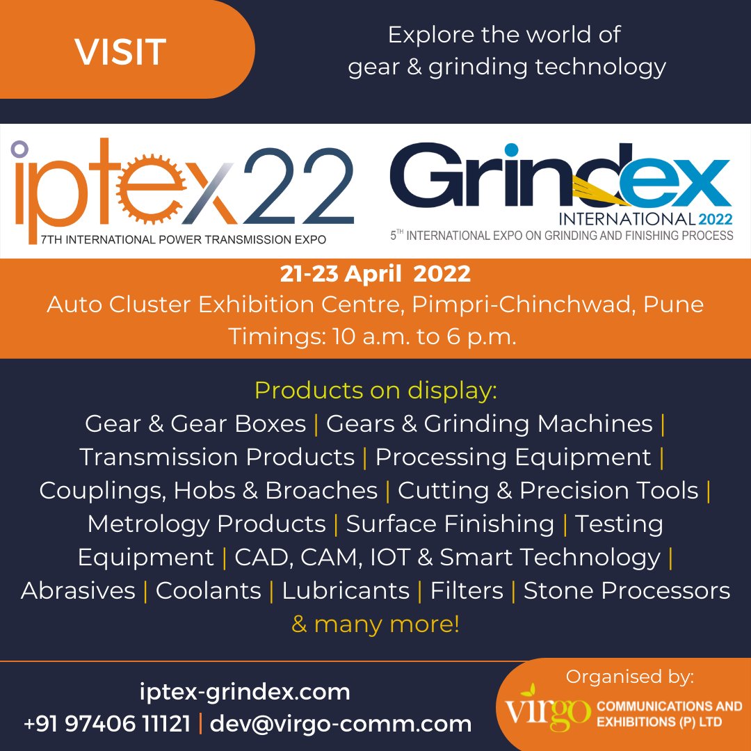 IPTEX_GRINDEX's tweet photo. A platform for the #gears &amp; #powertransmission equipment industry to network with peers and potential buyers, and market their products. Pre-register now for IPTEX &amp; GRINDEX: https://t.co/CpMpD99hRQ https://t.co/B96RnyDyNA