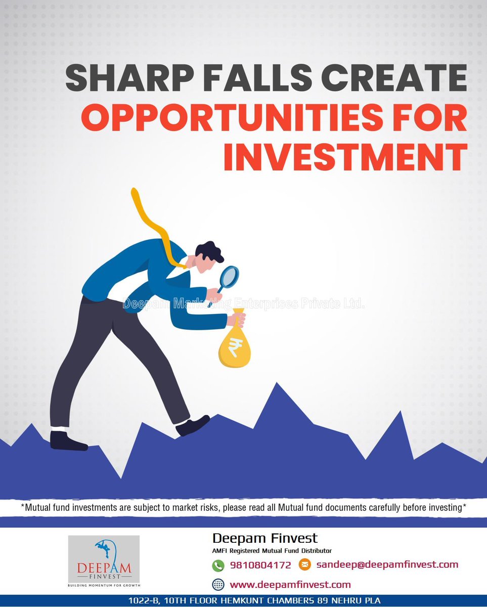 DeepamFinvest's tweet image. Are you an investor who eagerly waits for the markets to fall and then invest? 
Well - you are right on track as falling markets are great opportunities to invest. 
#fallingmarkets #investmentplanning #righttimetoinvest #investmentwisdom #sandeepkumarbhuwania #deepamfinvest