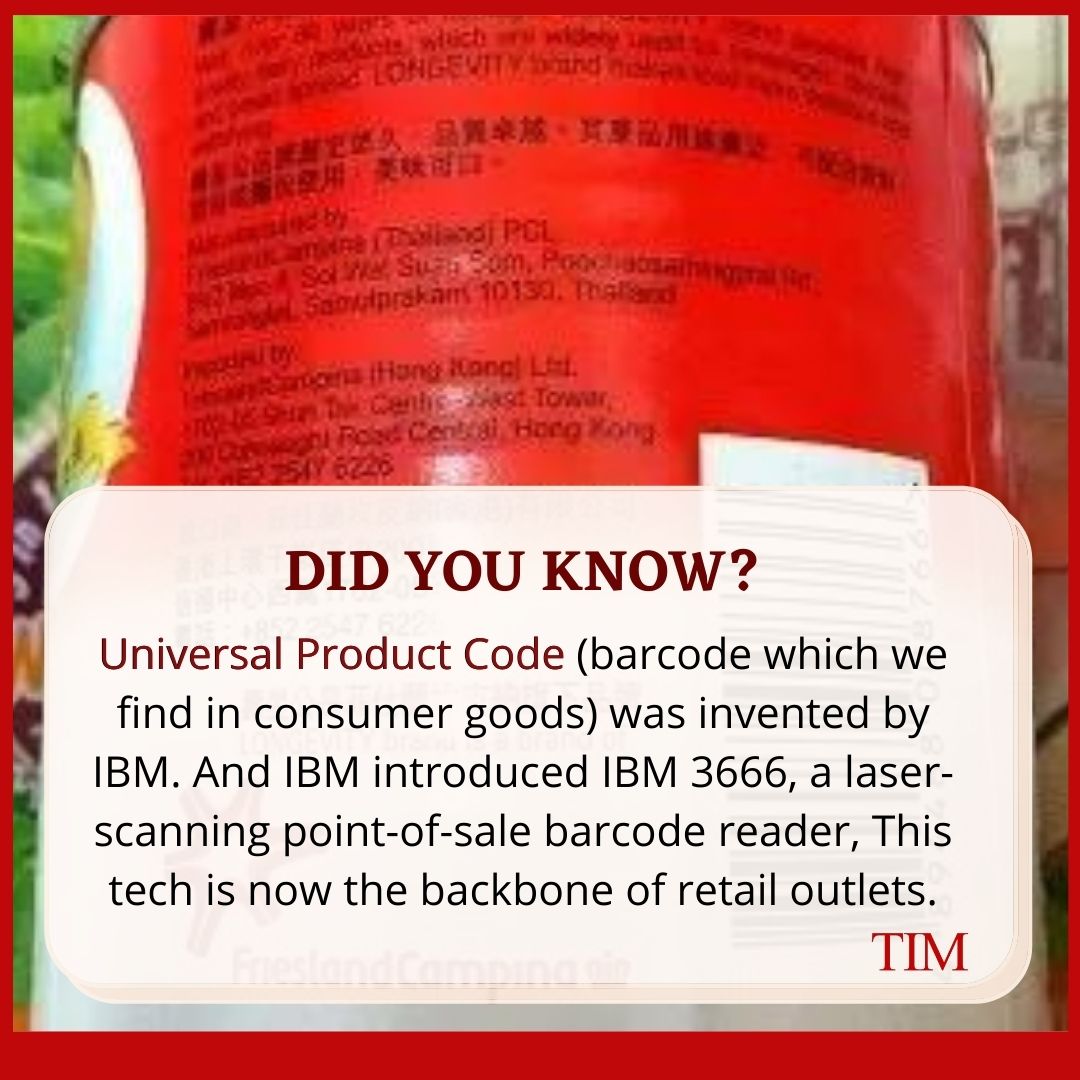 TIMOFFICIAL94's tweet image. Universal Product Code (barcode which we find in consumer goods) was invented by IBM. And IBM introduced IBM 3666, a laser-scanning point-of-sale barcode reader, This tech is now the backbone of retail outlets.
theinternational.in
#didyouknowfacts #facts #productcode @IBM