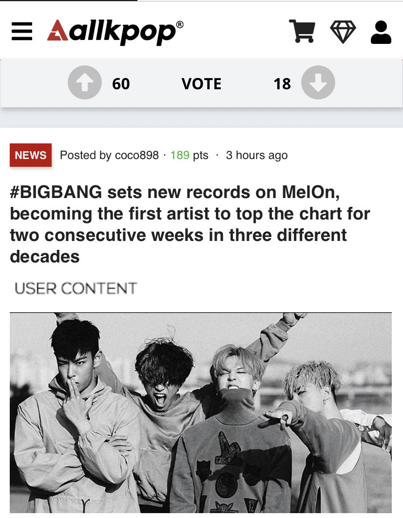 haguki_930's tweet photo. Congratulations to BIGBANG 
BIGBANGはMelOnに新記録を打ち立て30年間で2��間連続でチャートのトップに立つ最初のアーティストになった https://t.co/ofFLjJ2p3g