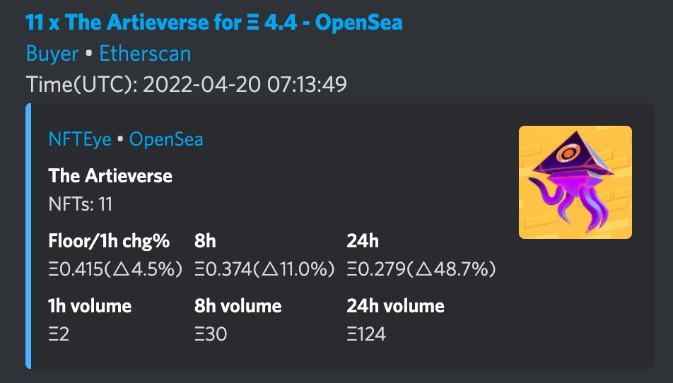 nfteye_io's tweet photo. Discord is ready to open. Stay tuned. This is just the beginning. Sneak peek 👇👀 https://t.co/QvjLxgA5Ik