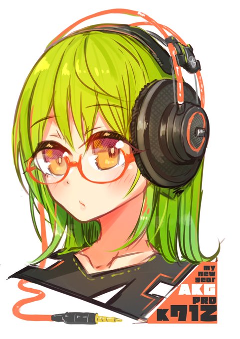 新しいヘッドホン買ったのでラクガキ
ヘッドホンキミドリさんです 