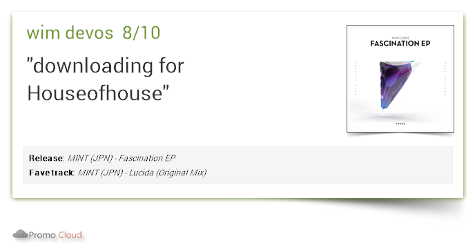 fuserecords's tweet photo. wim devos supports: MINT (JPN) - Fascination EP 8/10 https://t.co/sPFJpcuITf #newrelease https://t.co/A0AYPdxPCt https://t.co/YcgefMvCdE