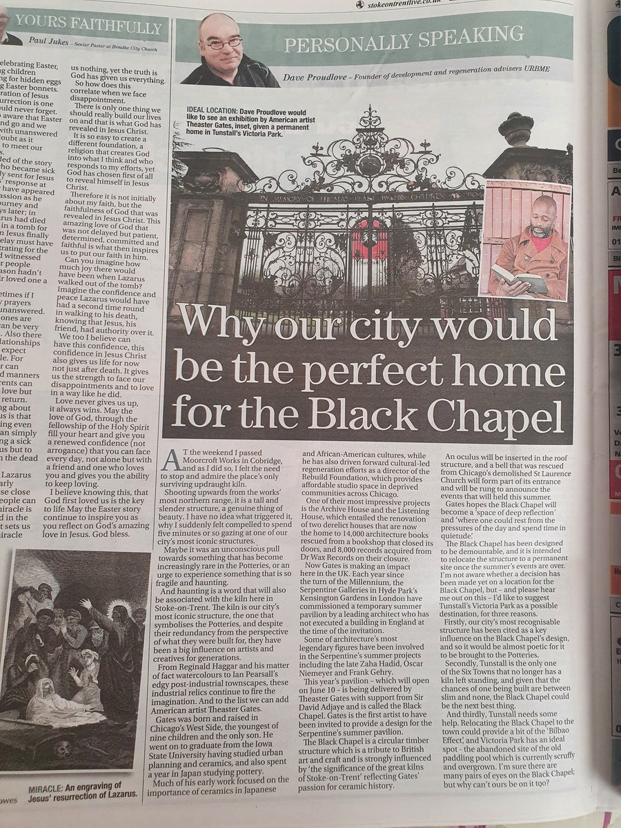 Here goes.....

#VictoriaPark in #Tunstall would be the perfect permanent home for @SerpentineUK #BlackChapel 

@TheasterGates @dadjaye @AdjayeAssoc 

#ThePotteries #StokeOnTrent