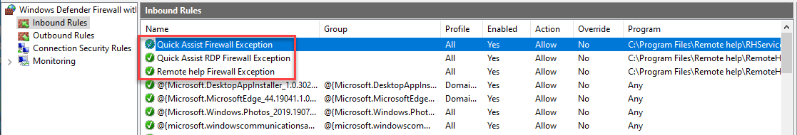 MMelkersen's tweet photo. [MS Docs Update] 💡

Did you know that remote help will create inbound rules for you in the local firewall?

https://t.co/VFj1rgLMdc

#MEM #MSIntune #RemoteHelp #MSDocs https://t.co/VK4gJnizmD