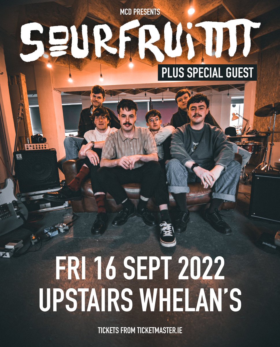 #𝗚𝗜𝗚𝗡𝗘𝗪𝗦 Dublin alt-pop band 
SOURFRUIT are set to play Whelan’s Upstairs on Friday 16th Sept! 

Tickets on sale Friday, 9am

whelanslive.com/event/sourfrui…
<a href="/sourfruitmusic/">sourfruit</a> <a href="/mcd_productions/">MCD Productions</a>