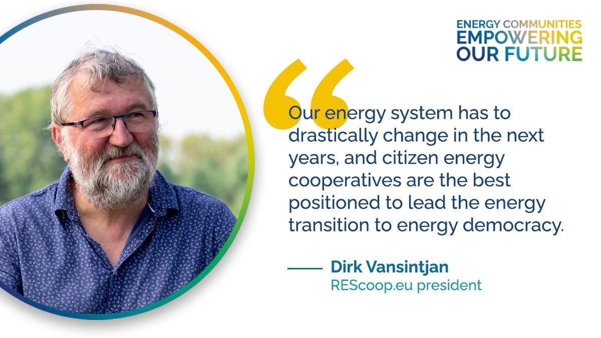 ⏺️And we are live! 

Our president <a href="/DirkVansintjan/">Dirk Vansintjan</a> has kicked-off our #ECEF conference with an important message. 

🙌🏽#energycommunities empower our #future, leading the #EnergyTransition to #Energydemocracy

#DoughnutEconomics
