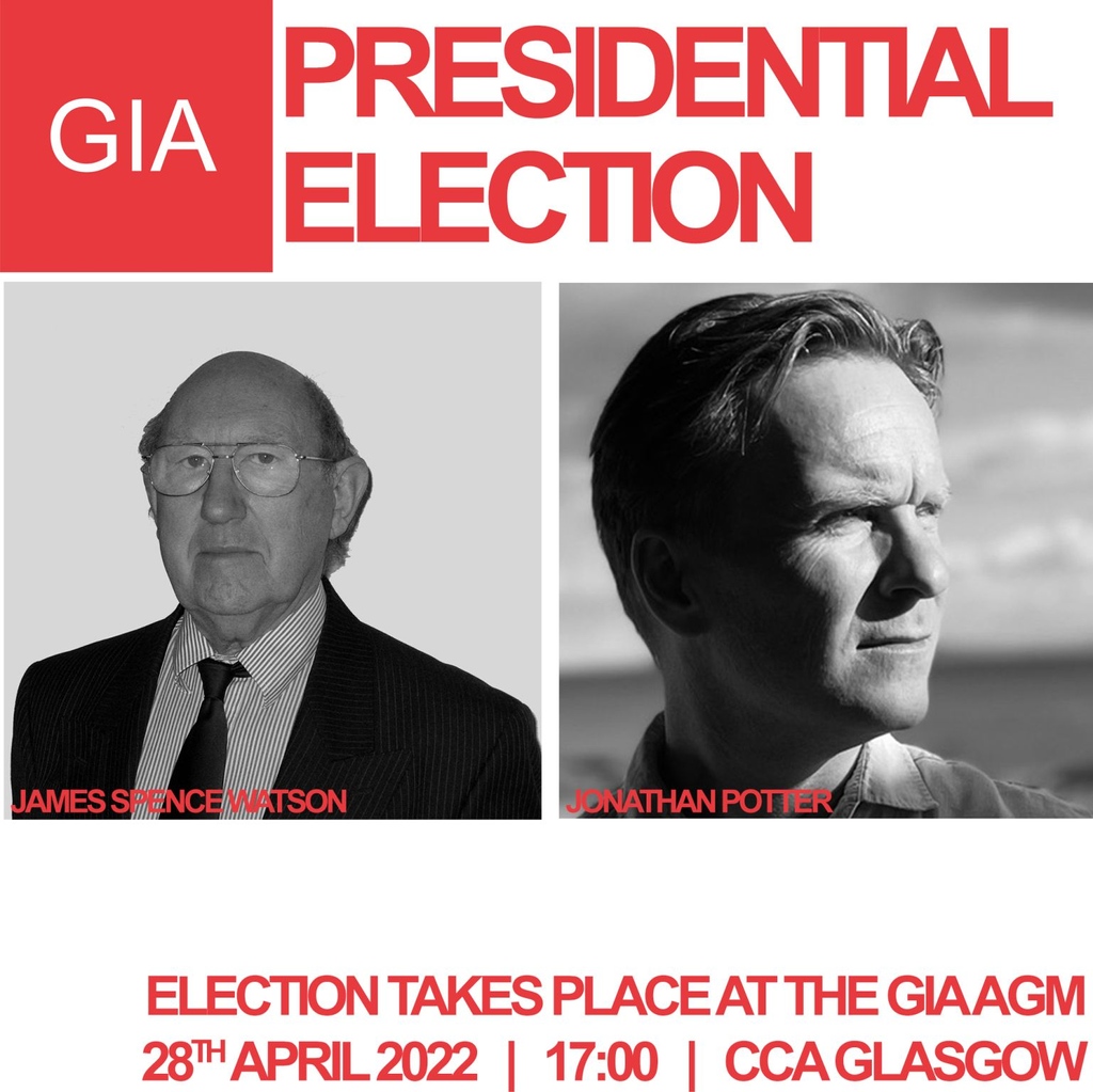 Following an open call for candidates, the Glasgow Institute of Architects is delighted to announce two candidates will be standing for election to be the next GIA President: James Spence Watson and Jonathan Potter of Robert Potter and Partners LLP.