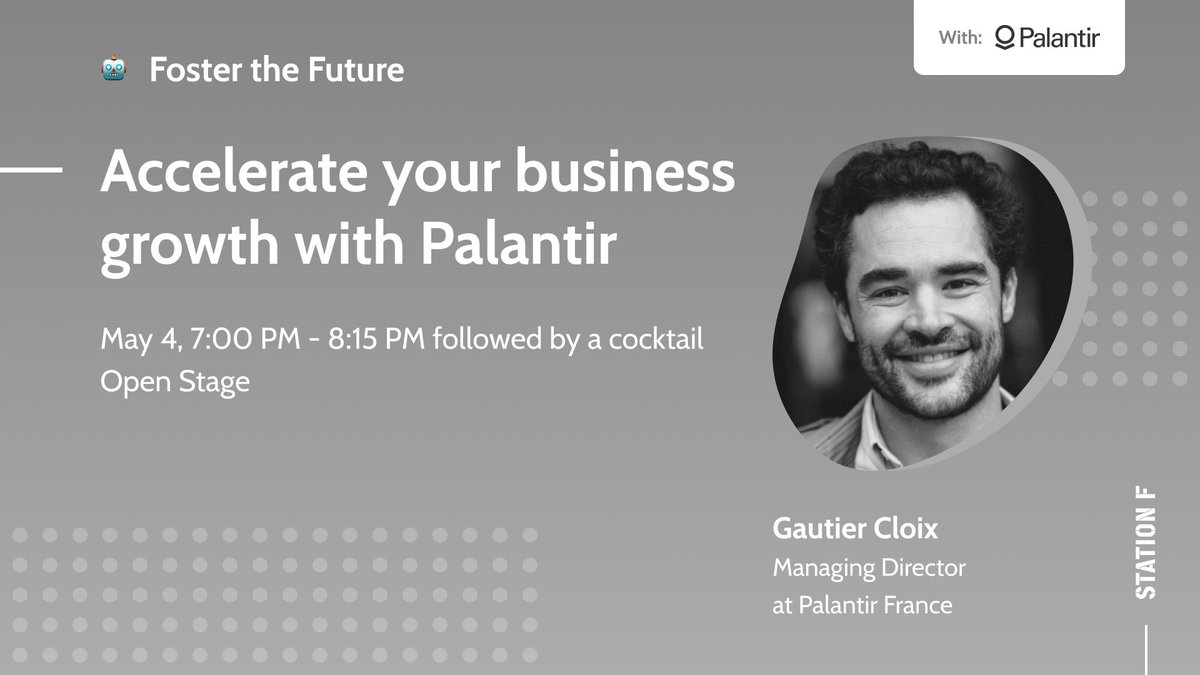 joinstationf's tweet photo. Join us on May 4 to learn how to accelerate your business growth with @PalantirTech 🚀

Full program and registration👇
https://t.co/qAZP7Bllx0 https://t.co/BoAG5YMo8S
