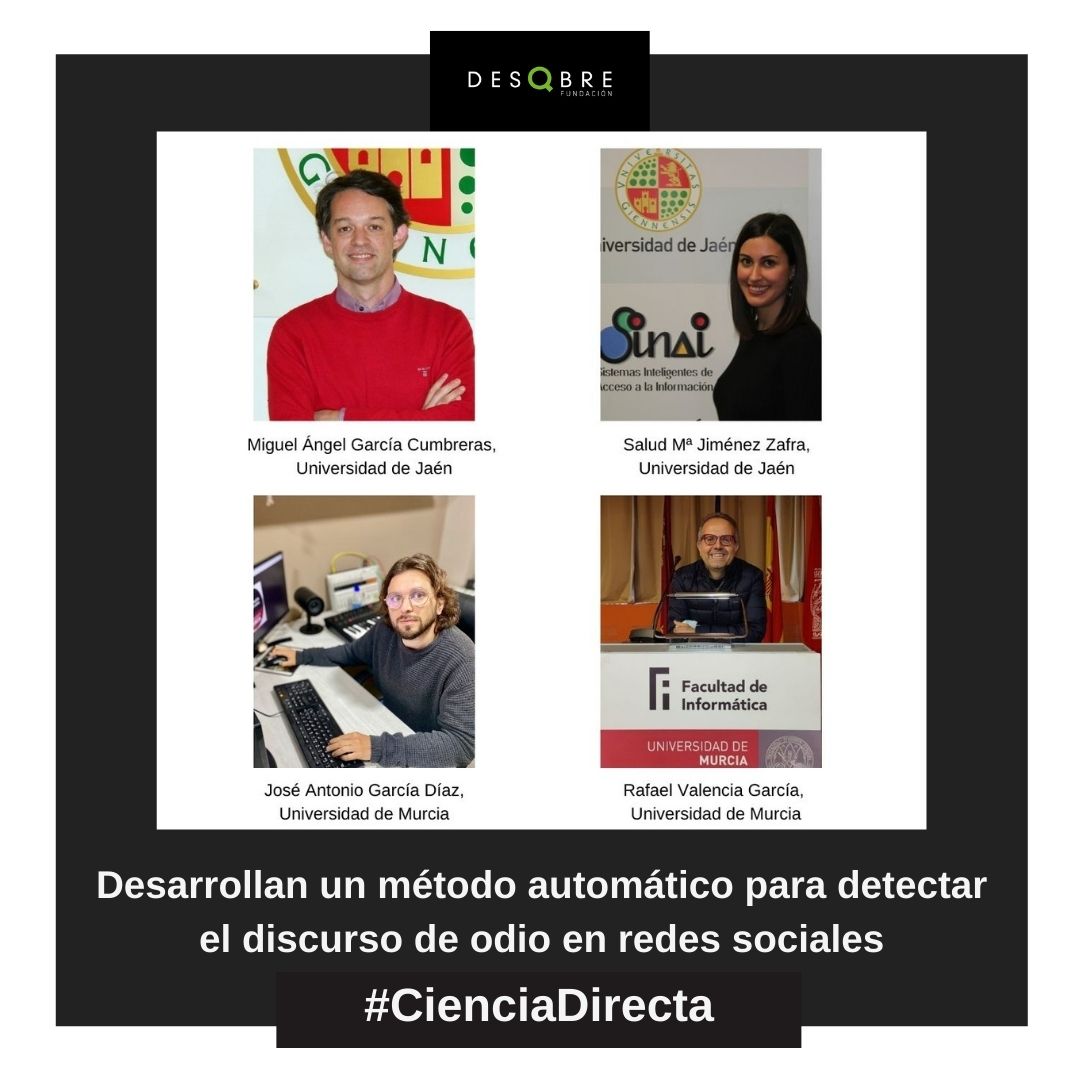 #CienciaDirecta 🤬📱🔎 Un detector de odio en tuits para frenar el discurso ofensivo

👉ow.ly/LKRI50INcrB

#AndalucíaCiencia @EconomiaAnd <a href="/ujaen/">Universidad de Jaén</a> <a href="/UMU/">Universidad Murcia</a>