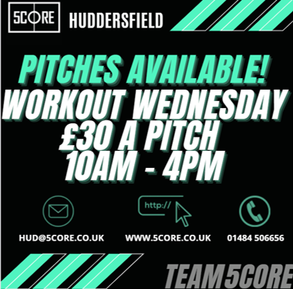 5coreHud's tweet photo. Pitch availability today at a hopping mad price! Easter isn't over just yet! #WorkoutWednesday #IndoorFootball #Sports #Huddersfield #GetFit #Team5core https://t.co/o9Ji0UxcgQ